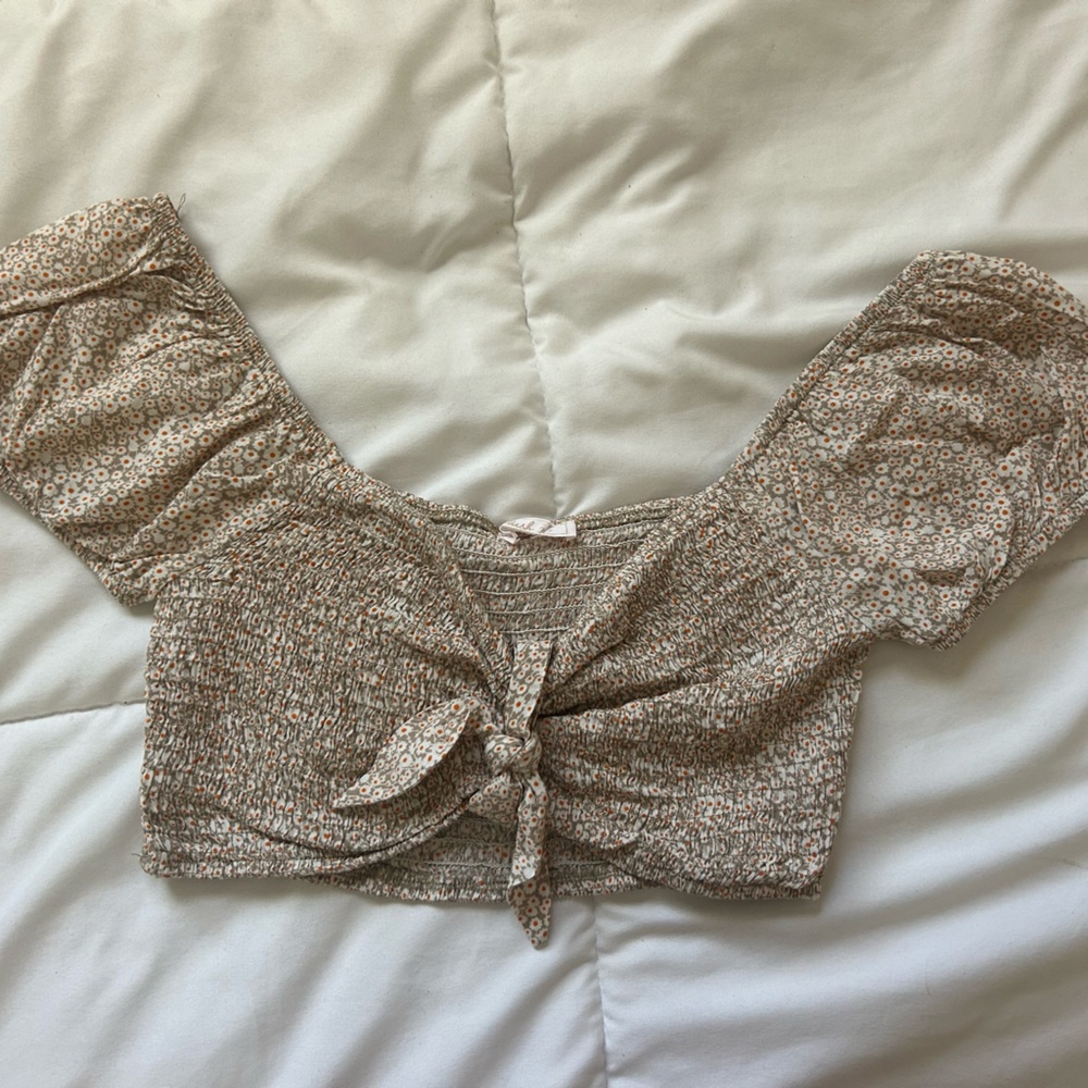 Cute Floral Tie Top